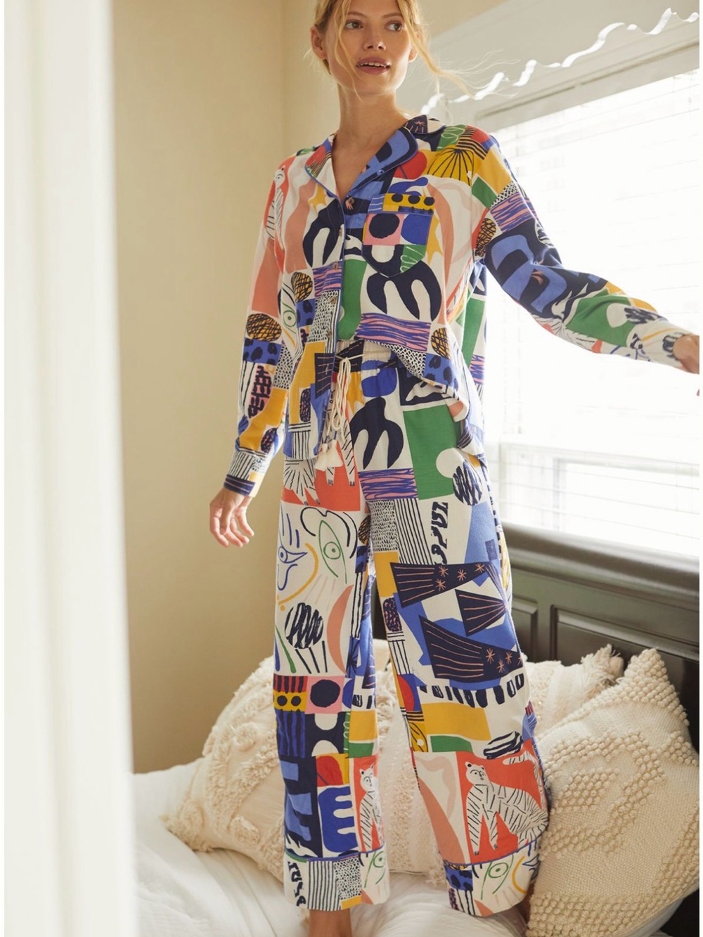 Anthropologie Marcello Velho Flannel Pajama Set
